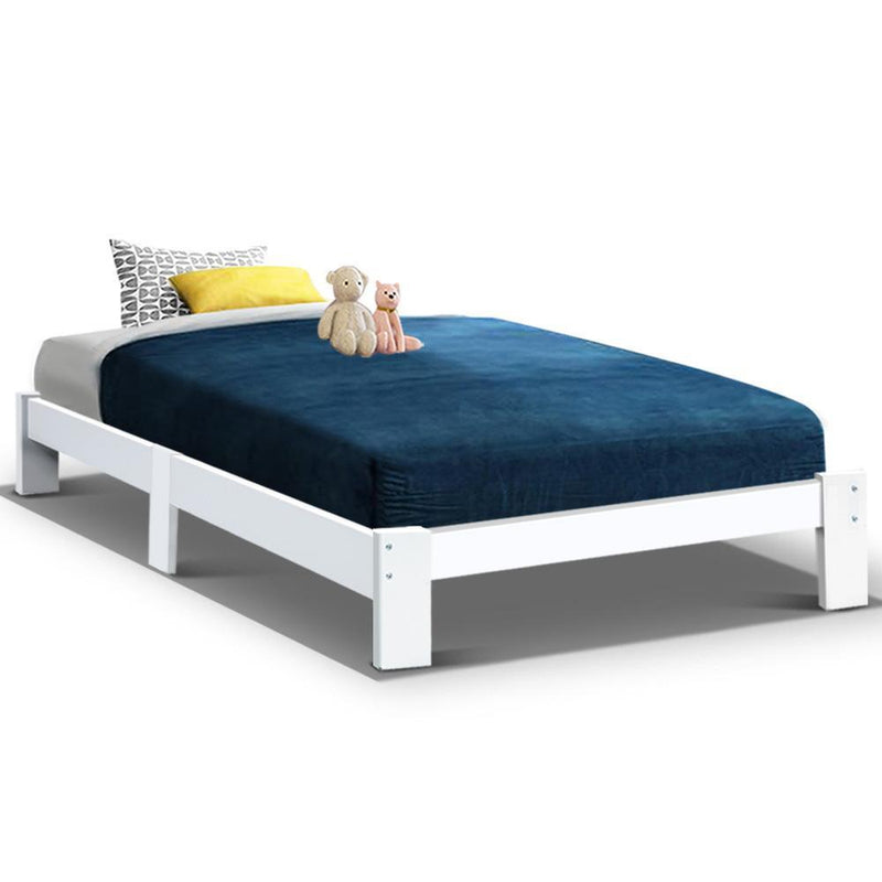 Fairy Wooden Single Bed Frame White - Rivercity House & Home Co. (ABN 18 642 972 209) - Affordable Modern Furniture Australia