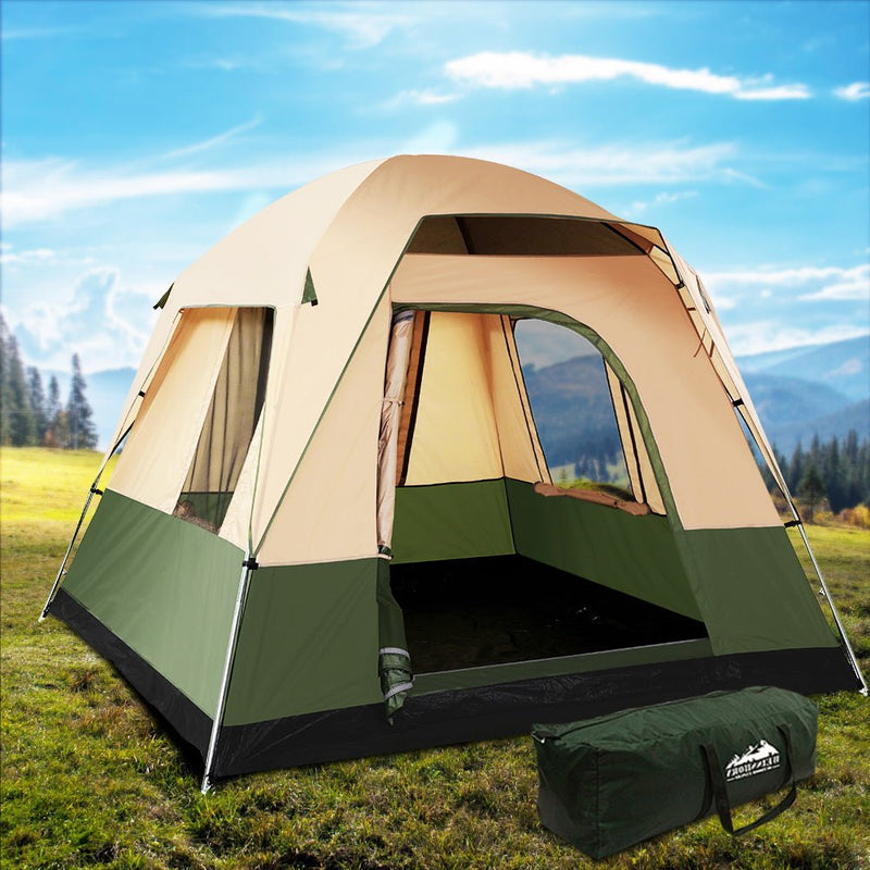Family Camping Tent 4 Person Hiking Beach Tents Green - Outdoor > Camping - Rivercity House & Home Co. (ABN 18 642 972 209) - Affordable Modern Furniture Australia