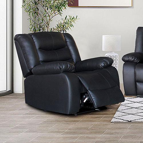 Fantasy Recliner Pu Leather 1R Black - Rivercity House & Home Co. (ABN 18 642 972 209) - Affordable Modern Furniture Australia