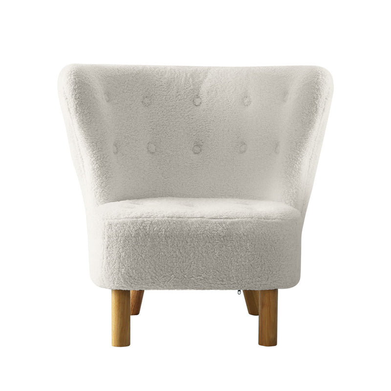 Felix Sherpa Accent Armchair - White - Furniture > Living Room - Rivercity House & Home Co. (ABN 18 642 972 209) - Affordable Modern Furniture Australia