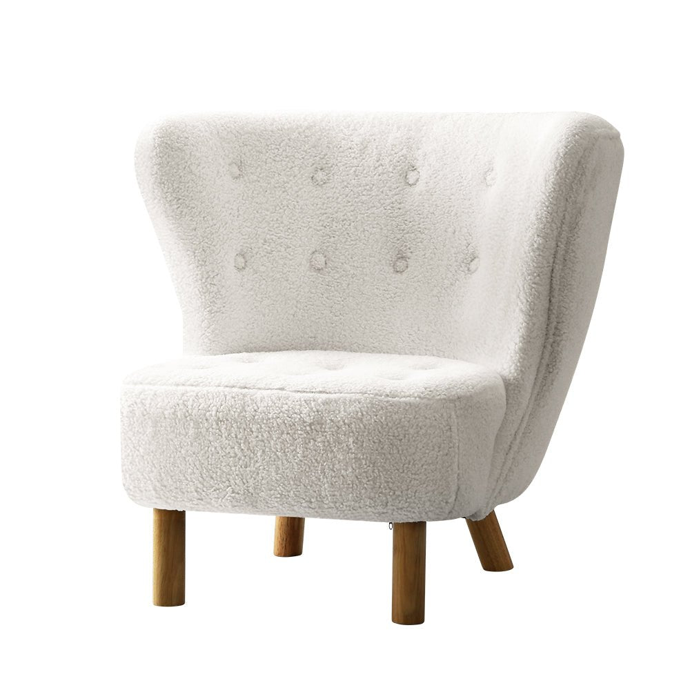 Felix Sherpa Accent Armchair - White - Furniture > Living Room - Rivercity House & Home Co. (ABN 18 642 972 209) - Affordable Modern Furniture Australia