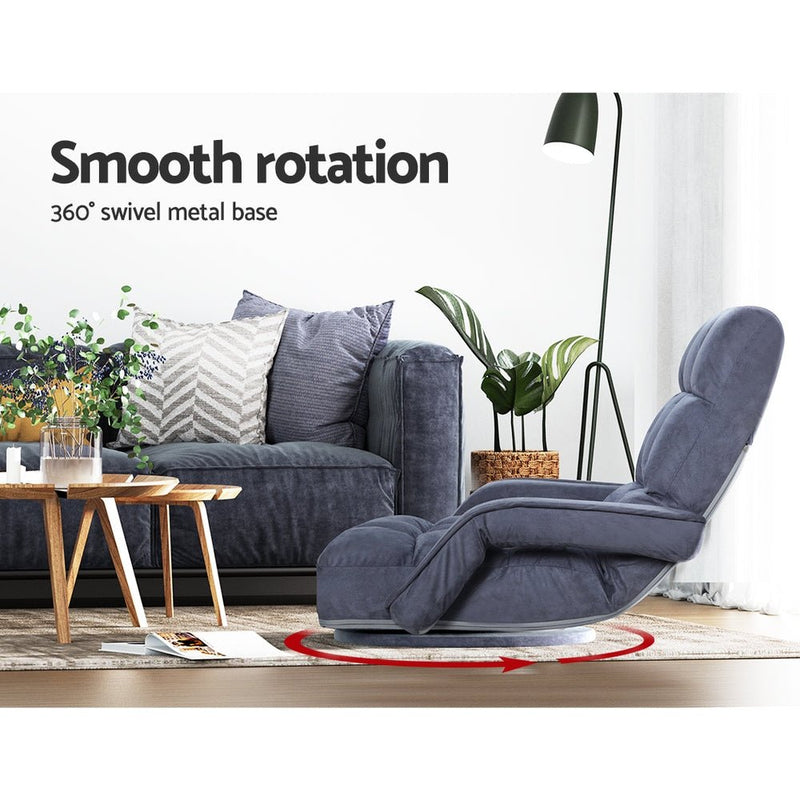 Floor Lounge Recliner Charcoal - Furniture > Living Room - Rivercity House & Home Co. (ABN 18 642 972 209) - Affordable Modern Furniture Australia