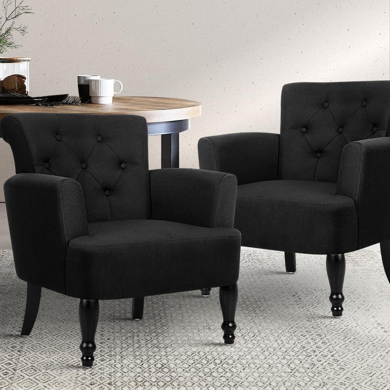 French Lorraine Chair Retro Wing - Black - Rivercity House & Home Co. (ABN 18 642 972 209) - Affordable Modern Furniture Australia