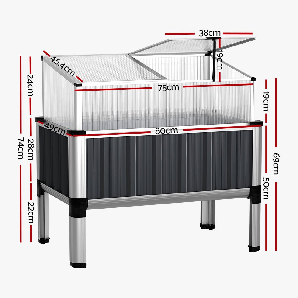 Garden Bed Galvanised Steel Raised Planter Vegetable 80x49x74cm - Home & Garden > Garden Beds - Rivercity House & Home Co. (ABN 18 642 972 209) - Affordable Modern Furniture Australia