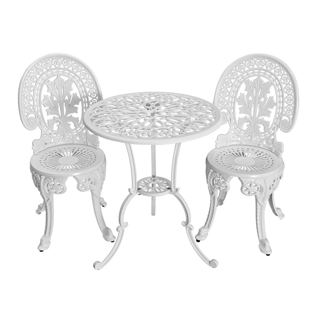 3 Piece Patio Bistro Set Dining White - Furniture > Outdoor - Rivercity House & Home Co. (ABN 18 642 972 209) - Affordable Modern Furniture Australia