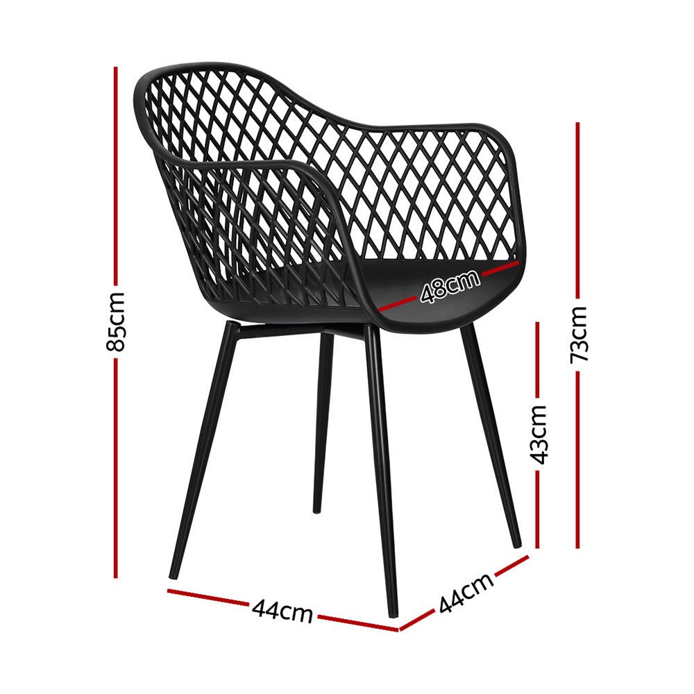 Set of 4 Outdoor Dining Chairs Black - Furniture > Outdoor - Rivercity House & Home Co. (ABN 18 642 972 209) - Affordable Modern Furniture Australia