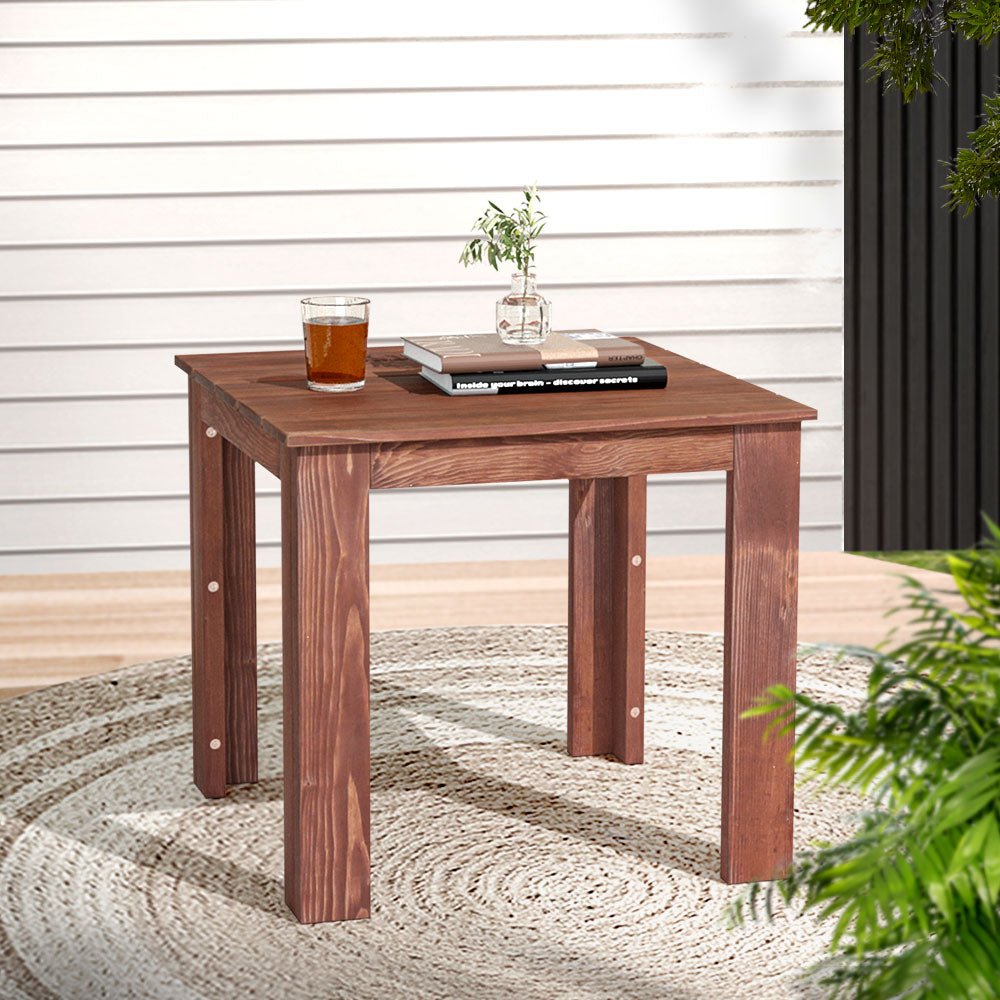 Outdoor Wooden Side Table Brown - Furniture > Outdoor - Rivercity House & Home Co. (ABN 18 642 972 209) - Affordable Modern Furniture Australia