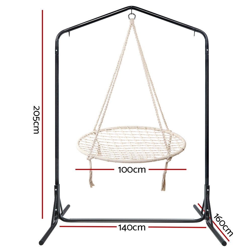 Hammock Chair with Stand Nest Web Outdoor Swing 100cm - Furniture > Outdoor - Rivercity House & Home Co. (ABN 18 642 972 209) - Affordable Modern Furniture Australia