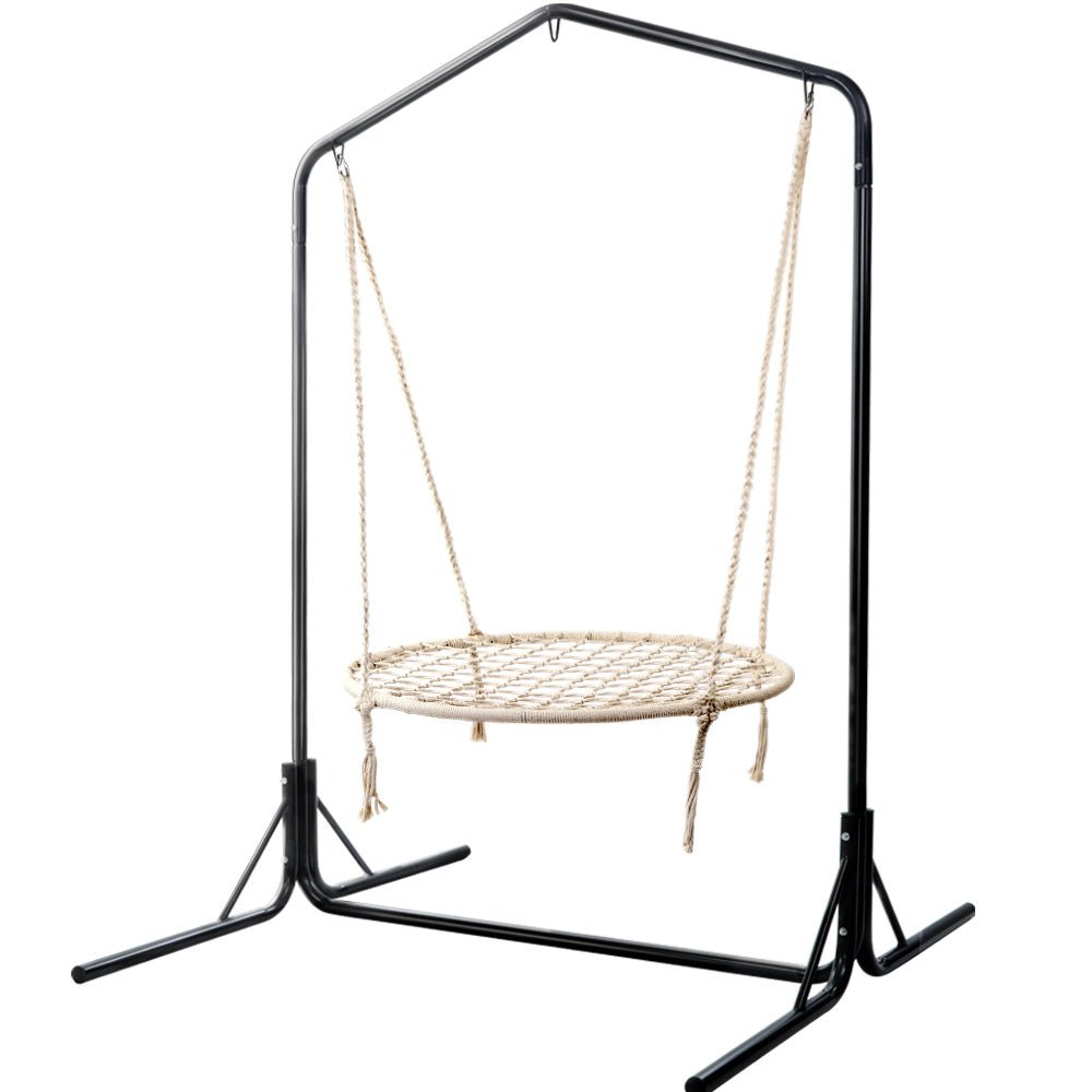 Hammock Chair with Stand Nest Web Outdoor Swing 100cm - Furniture > Outdoor - Rivercity House & Home Co. (ABN 18 642 972 209) - Affordable Modern Furniture Australia
