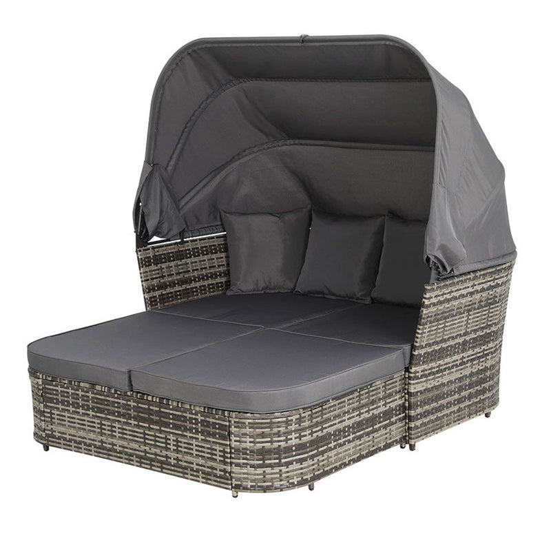 Extra Large Outdoor Day Bed With Canopy Grey - Furniture > Outdoor - Rivercity House & Home Co. (ABN 18 642 972 209) - Affordable Modern Furniture Australia