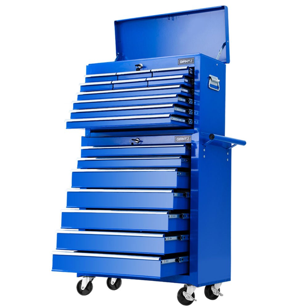 17 Drawers Tool Box Trolley Chest Cabinet Cart Garage Mechanic Toolbox Blue - Tools > Tools Storage - Rivercity House & Home Co. (ABN 18 642 972 209) - Affordable Modern Furniture Australia