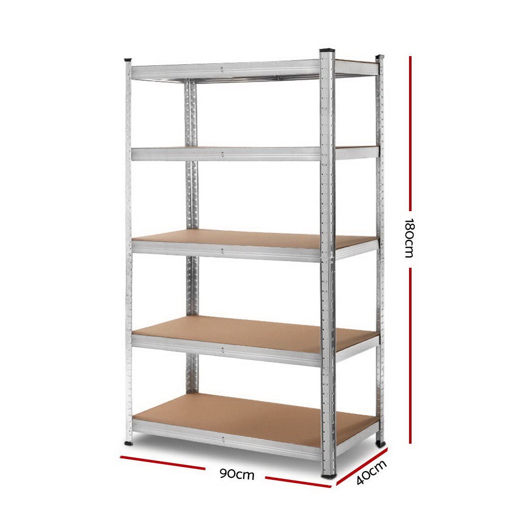1.8M Warehouse Racking Rack Shelving Garage Steel Metal Storage Shelves Silver - Home & Garden > Storage - Rivercity House & Home Co. (ABN 18 642 972 209) - Affordable Modern Furniture Australia