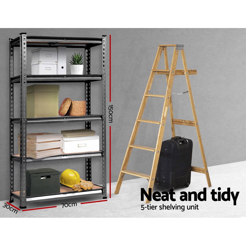 2x1.5M Steel Warehouse Racking Rack Shelving Storage Garage Shelves Shelf - Home & Garden > Storage - Rivercity House & Home Co. (ABN 18 642 972 209) - Affordable Modern Furniture Australia