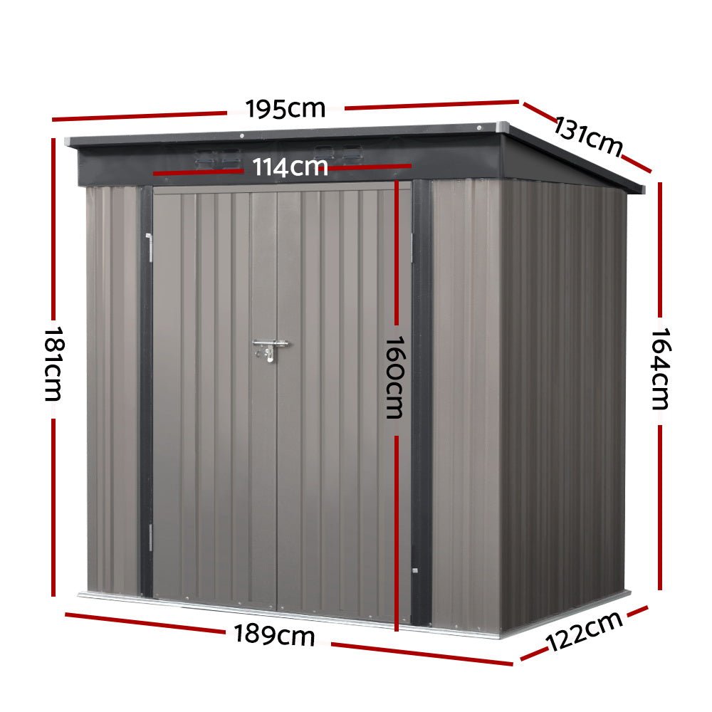 Giantz Garden Shed 1.95x1.31M Sheds Outdoor Storage Steel Workshop House Tool Double Door - Home & Garden > Storage - Rivercity House & Home Co. (ABN 18 642 972 209) - Affordable Modern Furniture Australia