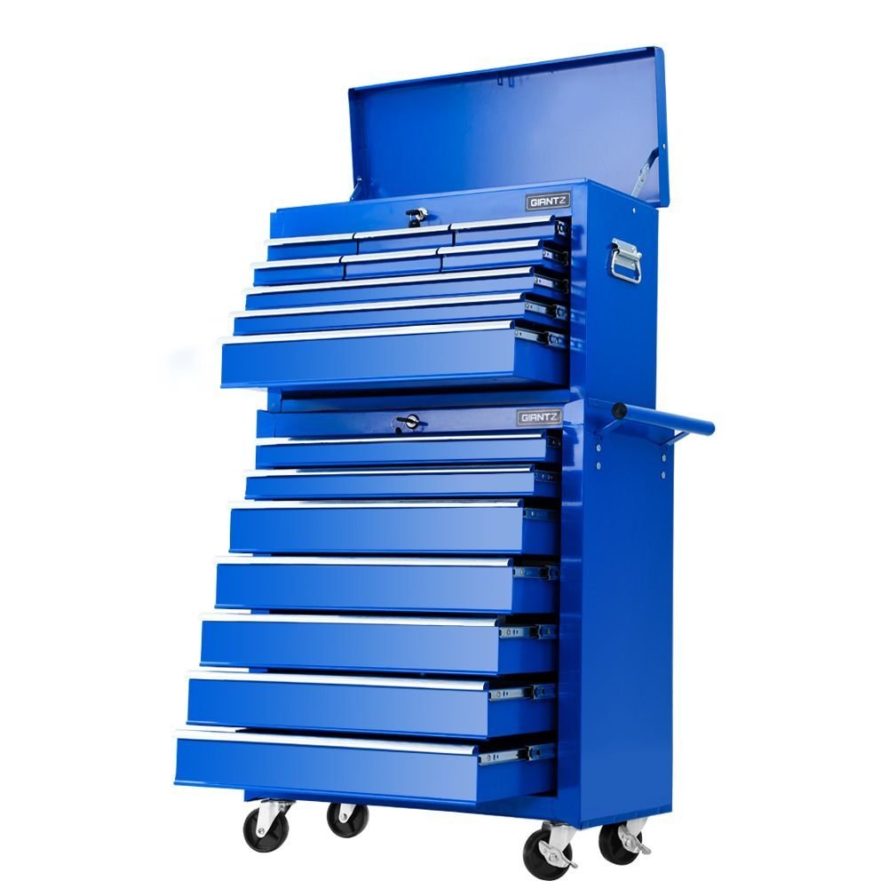 Tool Chest and Trolley Box Cabinet 16 Drawers Cart Garage Storage Blue - Tools > Tools Storage - Rivercity House & Home Co. (ABN 18 642 972 209) - Affordable Modern Furniture Australia