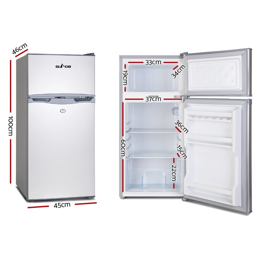 Glacio 100L Portable Fridge Freezer Cooler Upright 12V/24V/240V Caravan Car Silver - Appliances > Fridges - Rivercity House & Home Co. (ABN 18 642 972 209) - Affordable Modern Furniture Australia
