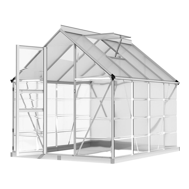 Greenhouse Aluminium Polycarbonate Green House Garden 248x189x200cm - Home & Garden > Green Houses - Rivercity House & Home Co. (ABN 18 642 972 209) - Affordable Modern Furniture Australia