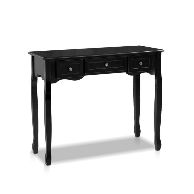 Hallway Console Table Hall Side Dressing Entry Display 3 Drawers Black - Rivercity House & Home Co. (ABN 18 642 972 209) - Affordable Modern Furniture Australia