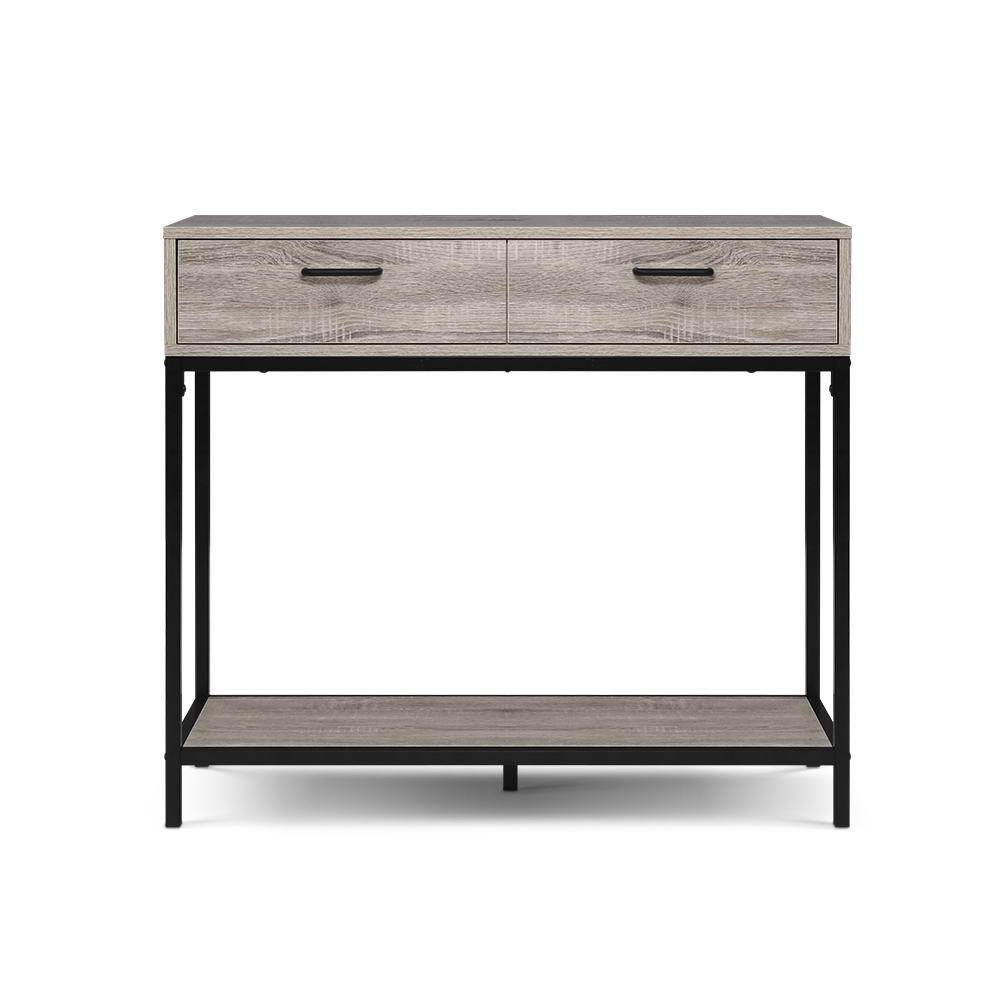 Hallway Console Table Hall Side Entry Display Desk Drawer Storage Oak - Rivercity House & Home Co. (ABN 18 642 972 209) - Affordable Modern Furniture Australia