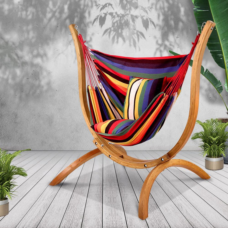 Hammock with Wooden Hammock Stand - Rivercity House & Home Co. (ABN 18 642 972 209) - Affordable Modern Furniture Australia