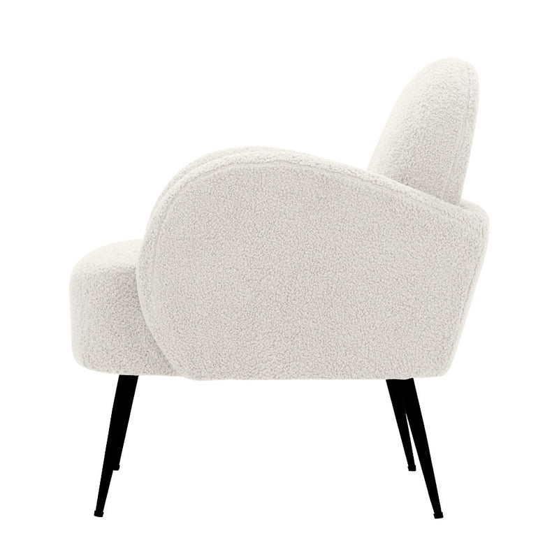Hanes Sherpa Lounge Armchair - White - Furniture > Living Room - Rivercity House & Home Co. (ABN 18 642 972 209) - Affordable Modern Furniture Australia