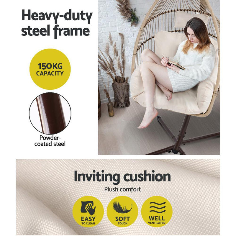 Hanging Egg Chair - Furniture - Rivercity House & Home Co. (ABN 18 642 972 209) - Affordable Modern Furniture Australia