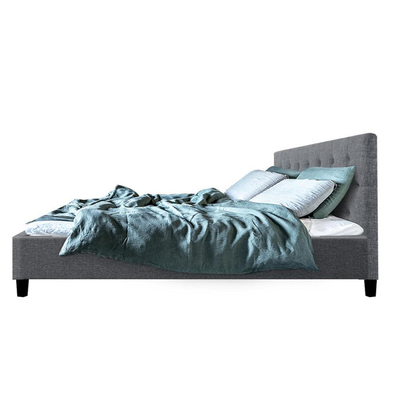 Hyams Queen Bed Frame Grey - Rivercity House & Home Co. (ABN 18 642 972 209) - Affordable Modern Furniture Australia