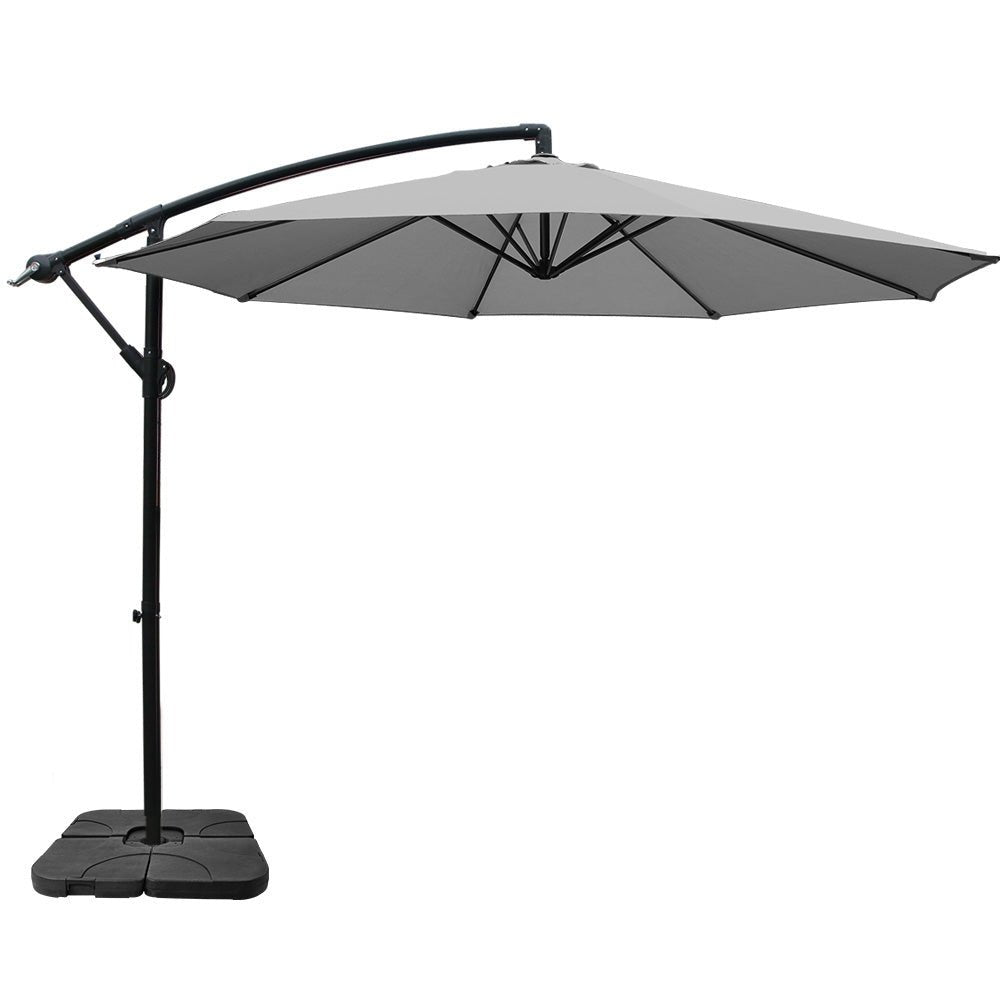 3M Umbrella with 50x50cm Base Outdoor Umbrellas Cantilever Sun Stand UV Garden Grey - Home & Garden > Shading - Rivercity House & Home Co. (ABN 18 642 972 209) - Affordable Modern Furniture Australia