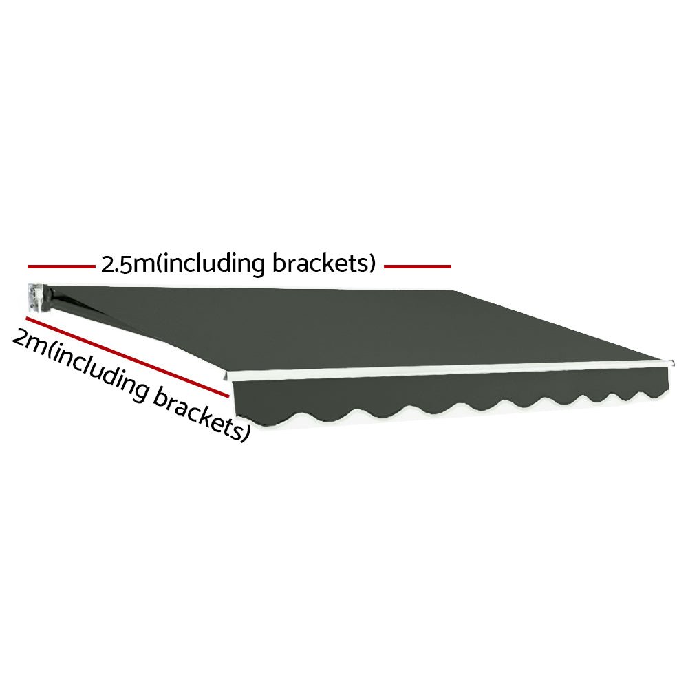 Folding Arm Awning Motorised Retractable Outdoor Sunshade2.5X2M - Home & Garden > Shading - Rivercity House & Home Co. (ABN 18 642 972 209) - Affordable Modern Furniture Australia