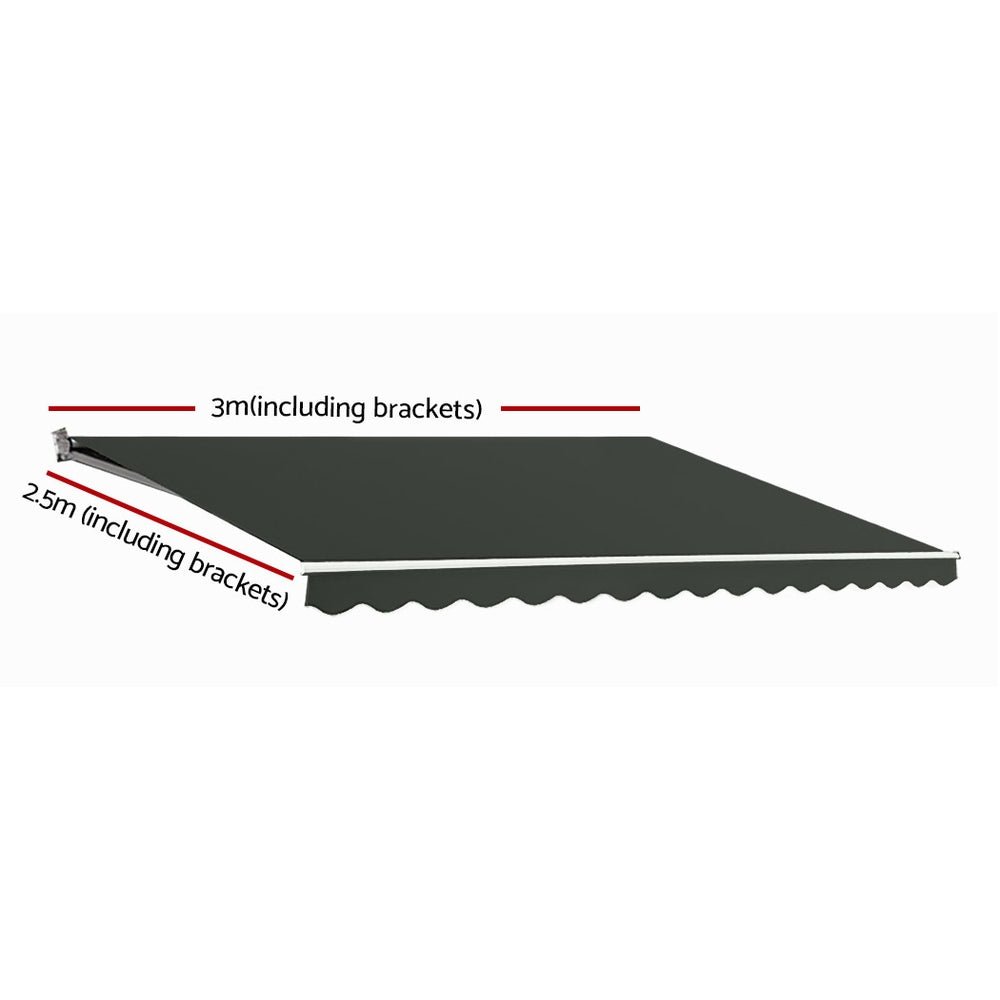 Folding Arm Awning Motorised Retractable Outdoor Sunshade3X2.5M - Home & Garden > Shading - Rivercity House & Home Co. (ABN 18 642 972 209) - Affordable Modern Furniture Australia