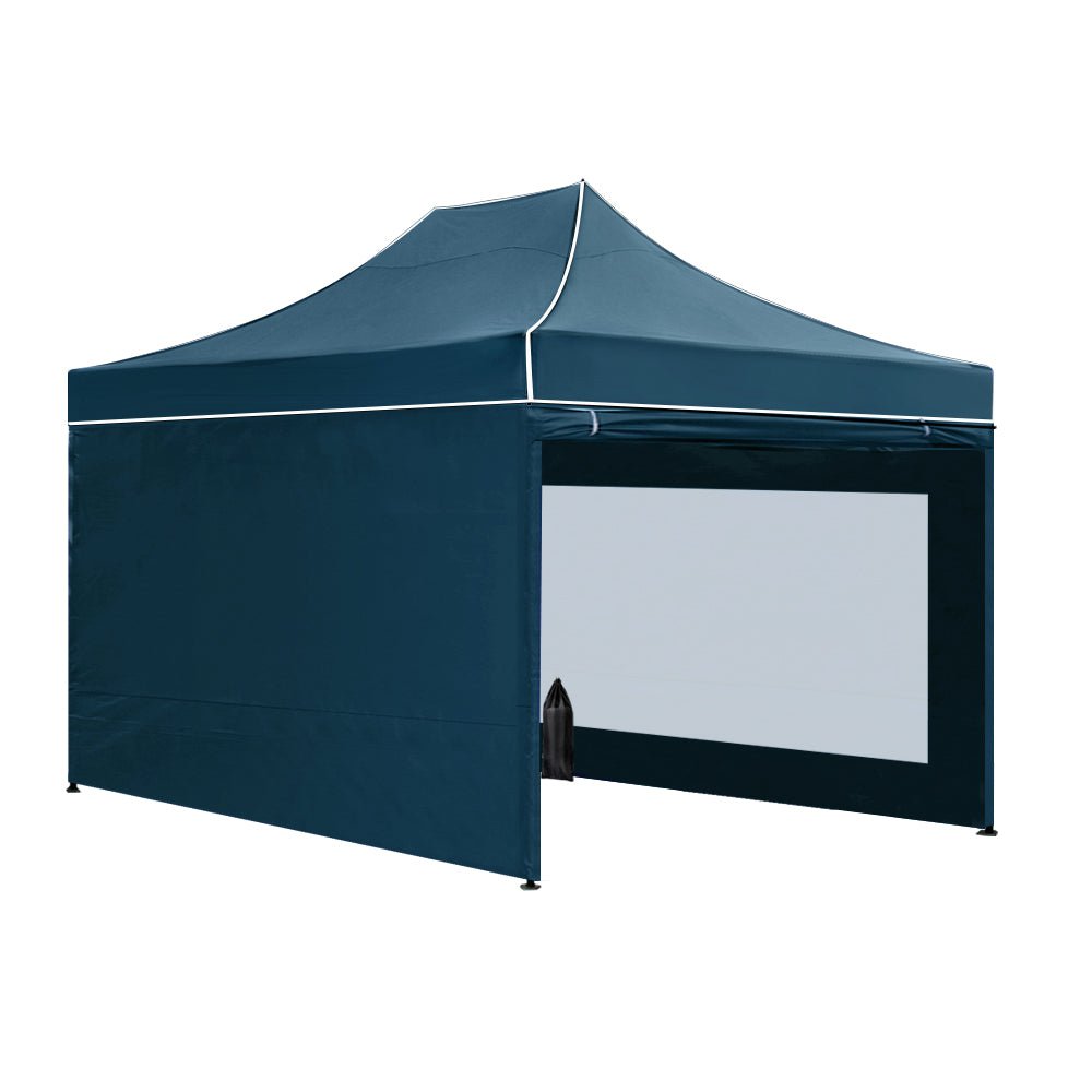 Gazebo Pop Up Marquee 3x4.5 Folding Wedding Tent Gazebos Shade Navy - Home & Garden > Shading - Rivercity House & Home Co. (ABN 18 642 972 209) - Affordable Modern Furniture Australia