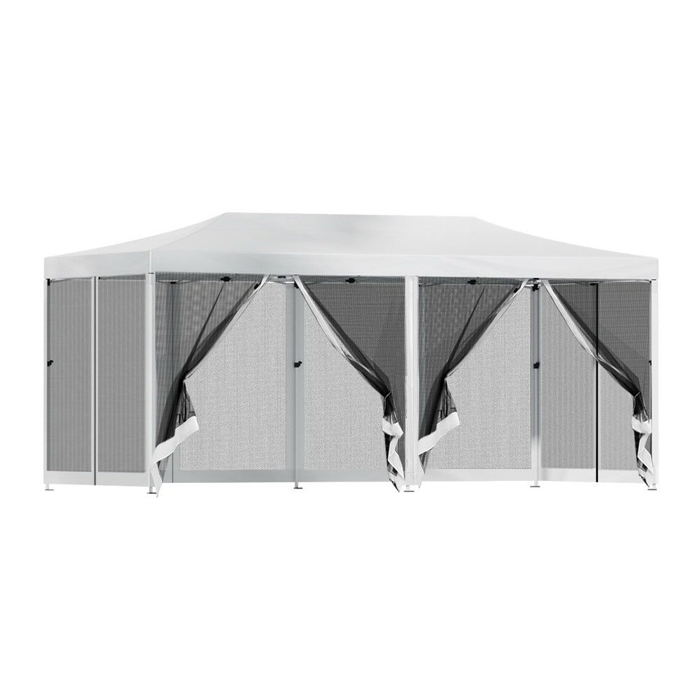 Gazebo Pop Up Marquee 3x6m Outdoor Tent Canopy Shade White - Home & Garden > Shading - Rivercity House & Home Co. (ABN 18 642 972 209) - Affordable Modern Furniture Australia