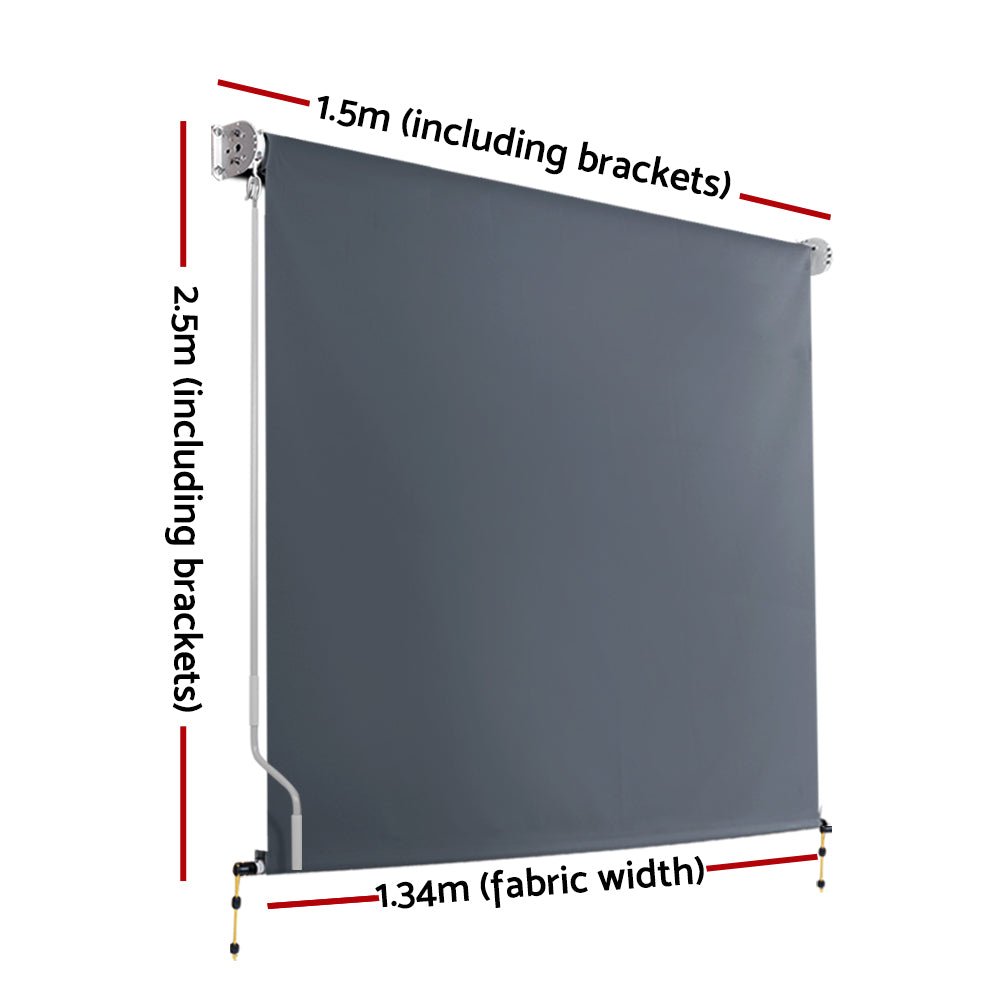 Outdoor Blind Privacy Screen Roll Down Awning Canopy Window 1.5X2.5M - Home & Garden > Shading - Rivercity House & Home Co. (ABN 18 642 972 209) - Affordable Modern Furniture Australia