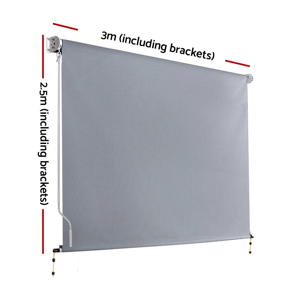 Outdoor Blind Window Privacy Screen Roll Down Awning Canopy 3.0X2.5M - Home & Garden > Shading - Rivercity House & Home Co. (ABN 18 642 972 209) - Affordable Modern Furniture Australia