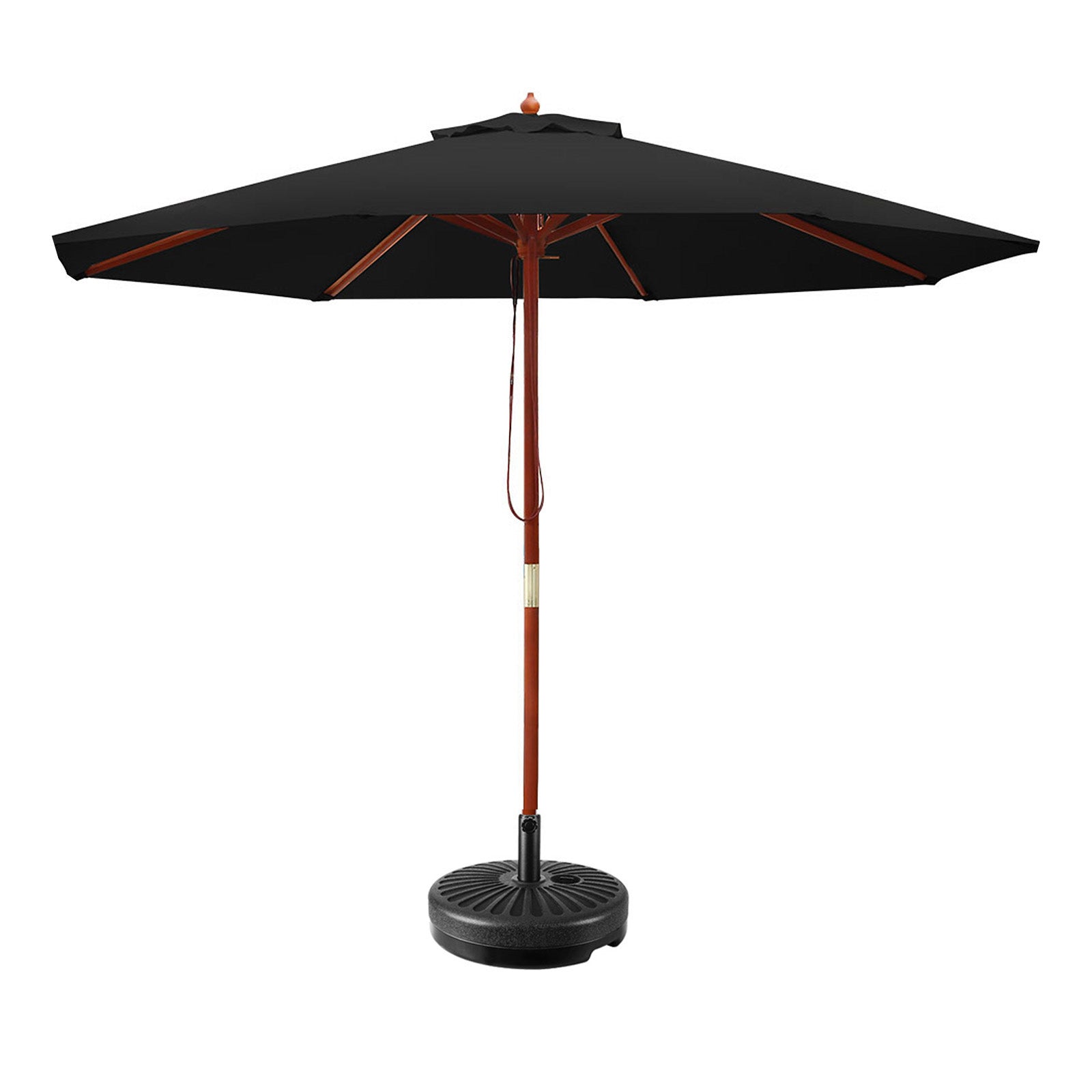 Outdoor Umbrella 2.7M with Base Pole Umbrellas Garden Stand Deck Black - Home & Garden > Shading - Rivercity House & Home Co. (ABN 18 642 972 209) - Affordable Modern Furniture Australia