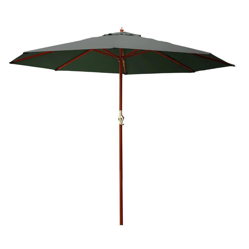 Outdoor Umbrella 3M Pole Umbrellas Stand Sun Beach Garden Deck Charcoal - Home & Garden > Shading - Rivercity House & Home Co. (ABN 18 642 972 209) - Affordable Modern Furniture Australia