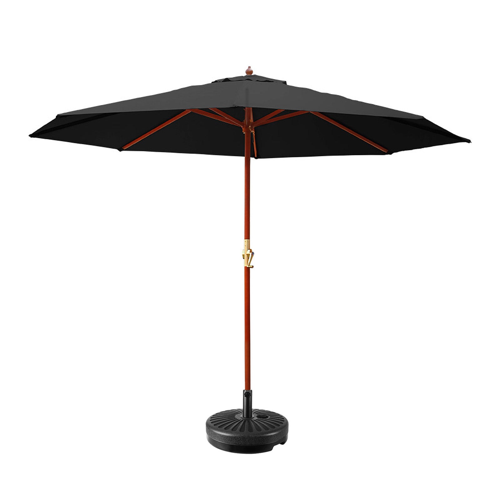 Outdoor Umbrella 3M with Base Pole Umbrellas Garden Stand Deck Black - Home & Garden > Shading - Rivercity House & Home Co. (ABN 18 642 972 209) - Affordable Modern Furniture Australia