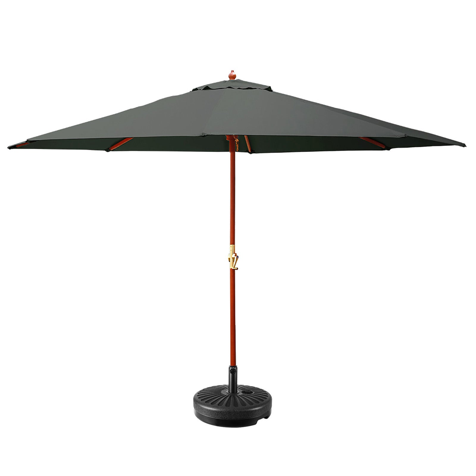 Outdoor Umbrella Pole Umbrellas 3M W/ Base Garden Stand Deck Charcoal - Home & Garden > Shading - Rivercity House & Home Co. (ABN 18 642 972 209) - Affordable Modern Furniture Australia