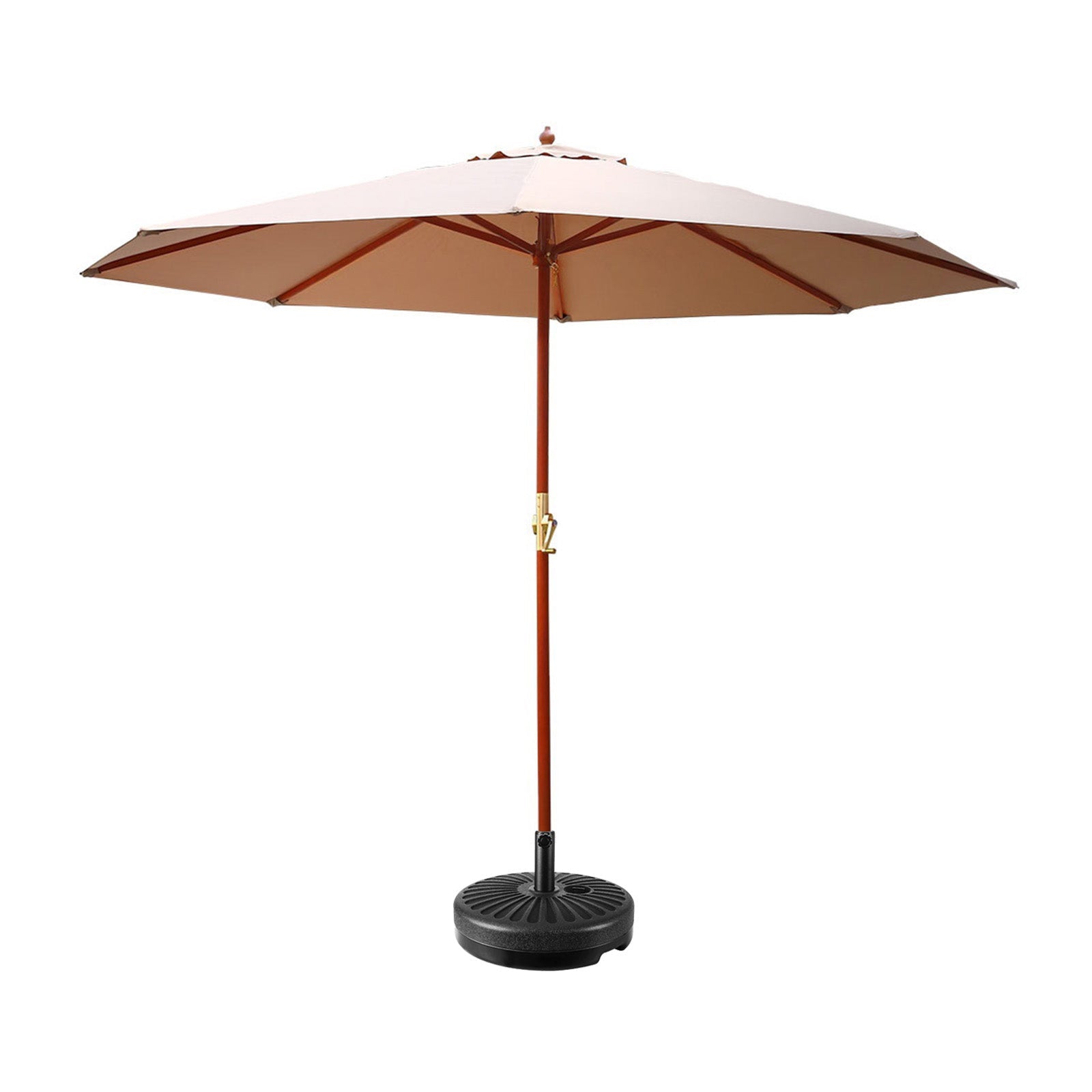 Outdoor Umbrella Pole Umbrellas 3M with Base Garden Stand Deck Beige - Home & Garden > Shading - Rivercity House & Home Co. (ABN 18 642 972 209) - Affordable Modern Furniture Australia