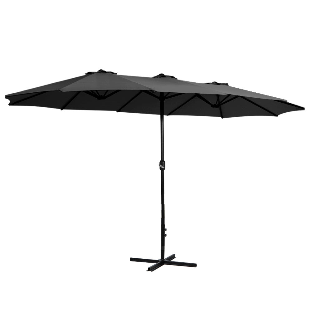 Outdoor Umbrella Twin Umbrellas Beach Garden Stand Base Sun Shade 4.57m - Home & Garden > Shading - Rivercity House & Home Co. (ABN 18 642 972 209) - Affordable Modern Furniture Australia