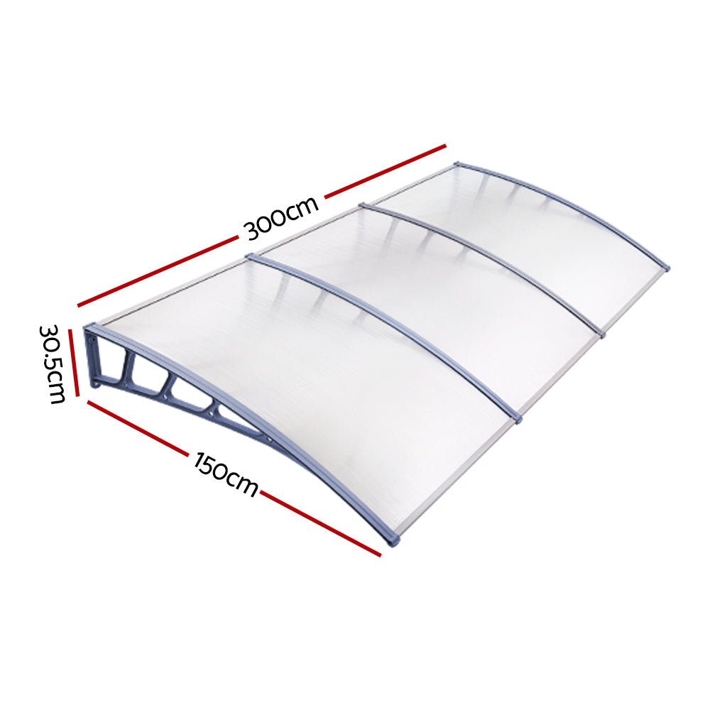 Window Door Awning Door Canopy Outdoor Patio Sun Shield 1.5mx3m DIY - Home & Garden > Shading - Rivercity House & Home Co. (ABN 18 642 972 209) - Affordable Modern Furniture Australia