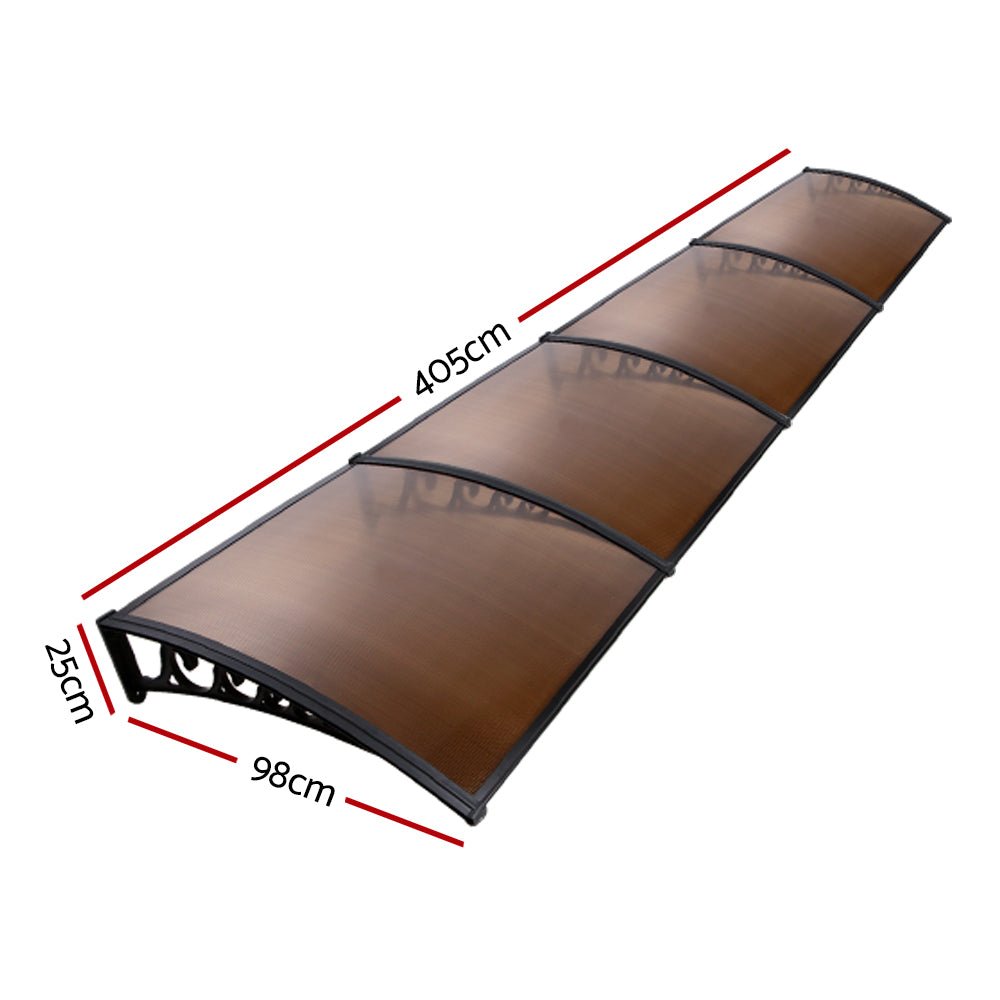 Window Door Awning Door Canopy Patio UV Sun Shield BROWN 1mx4m DIY - Home & Garden > Shading - Rivercity House & Home Co. (ABN 18 642 972 209) - Affordable Modern Furniture Australia