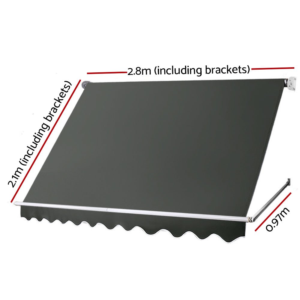 Window Fixed Pivot Arm Awning Patio Outdoor Blinds Retractable 2.8X2.1M - Home & Garden > Shading - Rivercity House & Home Co. (ABN 18 642 972 209) - Affordable Modern Furniture Australia