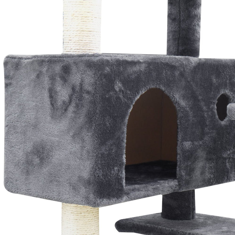 Cat Tree 134cm Trees Scratching Post Scratcher Tower Condo House Furniture Wood Grey - Pet Care > Cat Supplies - Rivercity House & Home Co. (ABN 18 642 972 209) - Affordable Modern Furniture Australia