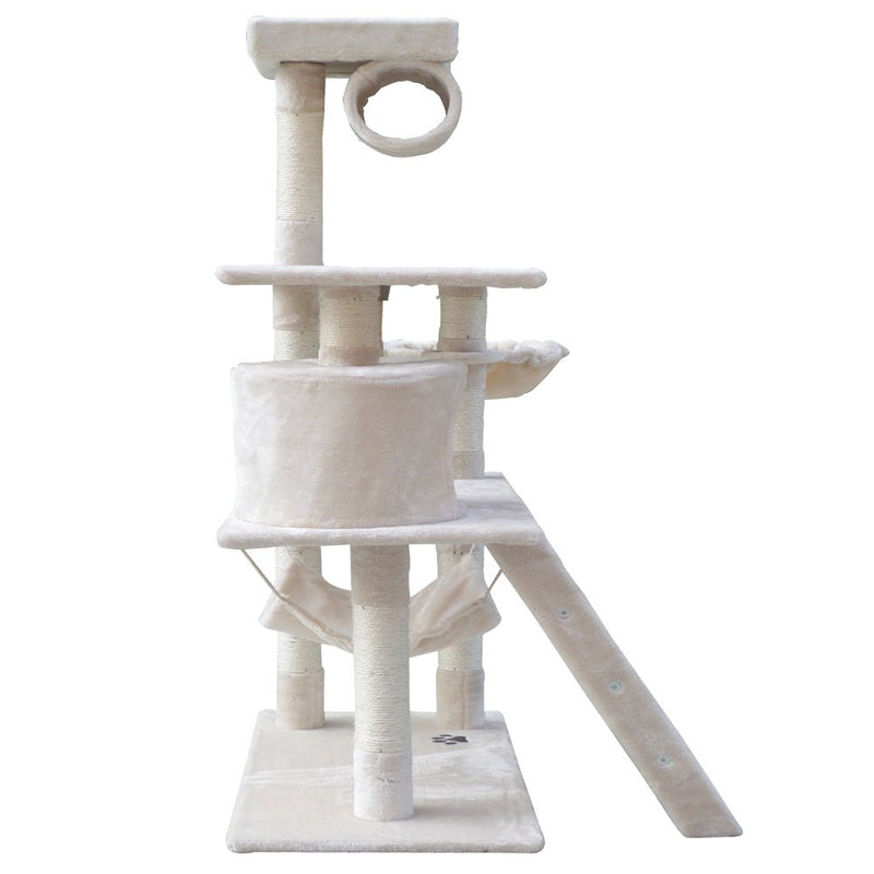 Cat Tree 141cm Trees Scratching Post Scratcher Tower Condo House Furniture Wood Beige - Pet Care > Cat Supplies - Rivercity House & Home Co. (ABN 18 642 972 209) - Affordable Modern Furniture Australia