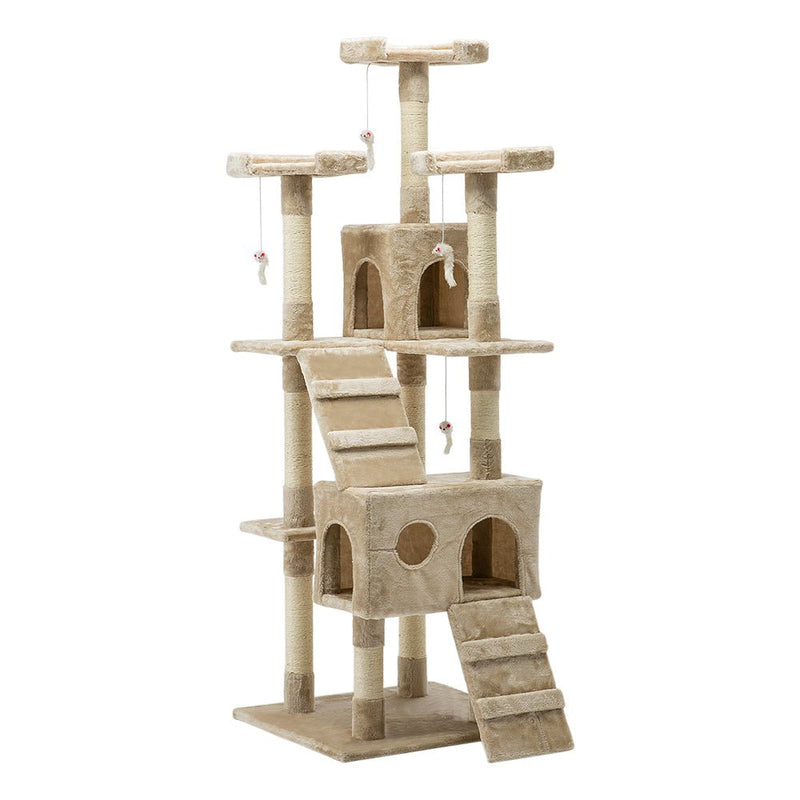 Cat Tree 180cm Trees Scratching Post Scratcher Tower Condo House Furniture Wood Beige - Pet Care > Cat Supplies - Rivercity House & Home Co. (ABN 18 642 972 209) - Affordable Modern Furniture Australia