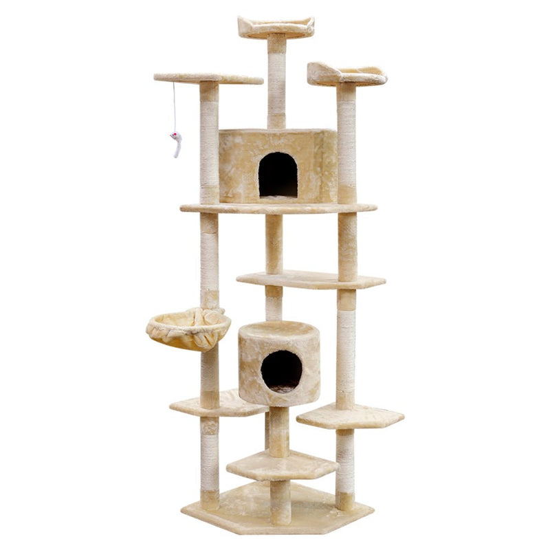 Cat Tree 203cm Trees Scratching Post Scratcher Tower Condo House Furniture Wood Beige - Pet Care > Cat Supplies - Rivercity House & Home Co. (ABN 18 642 972 209) - Affordable Modern Furniture Australia