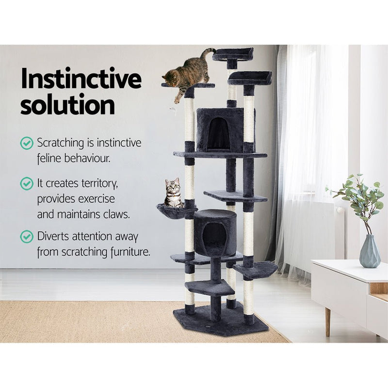 Cat Tree 203cm Trees Scratching Post Scratcher Tower Condo House Furniture Wood - Pet Care > Cat Supplies - Rivercity House & Home Co. (ABN 18 642 972 209) - Affordable Modern Furniture Australia