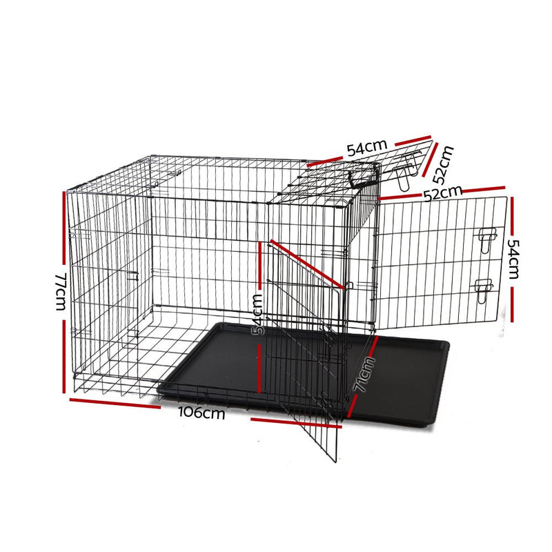 Dog Cage 42inch Pet Cage - Black - Pet Care > Dog Supplies - Rivercity House & Home Co. (ABN 18 642 972 209) - Affordable Modern Furniture Australia