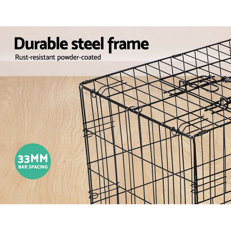 Dog Cage 42inch Pet Cage - Black - Pet Care > Dog Supplies - Rivercity House & Home Co. (ABN 18 642 972 209) - Affordable Modern Furniture Australia